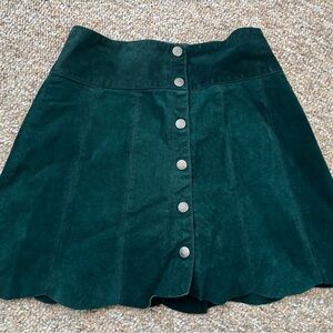 Jou Jou Dark Green Real Suede Skirt